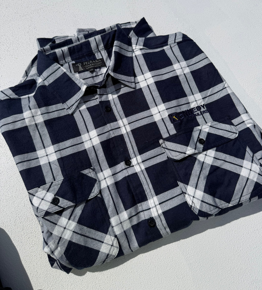 Navy/White KT Flannelette