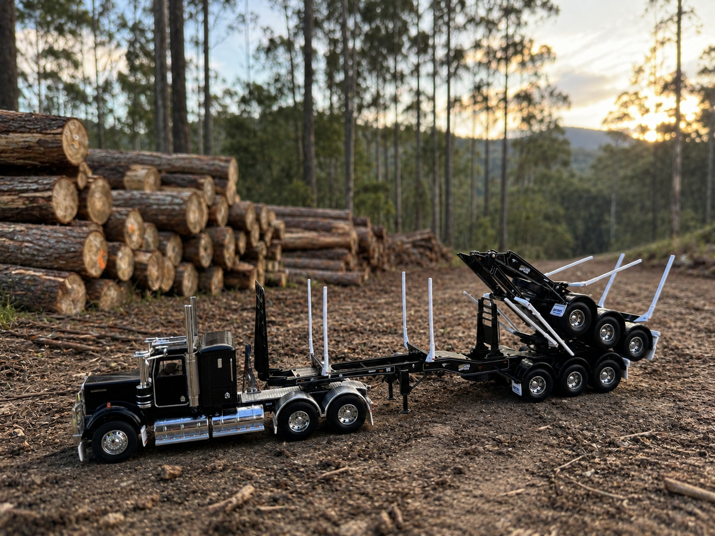 Rigid A Trailer with Folding Skel B Trailer - Gloss Black